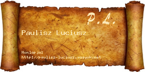 Paulisz Luciusz névjegykártya